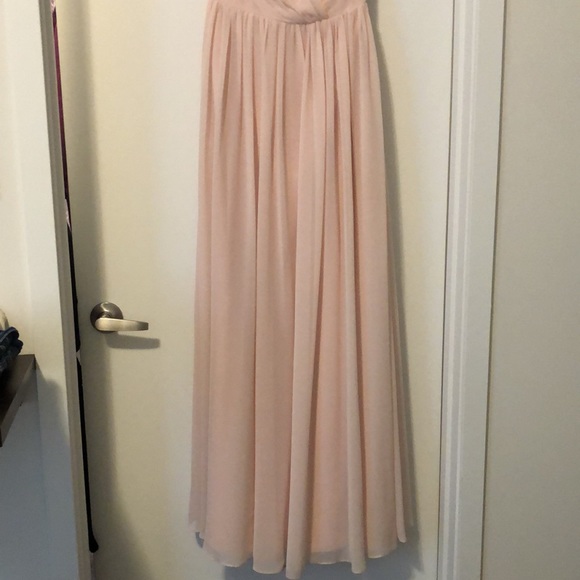 Pink dress. Size 2. Long dress. Worn 1 time. Built in bra - Picture 3 of 5